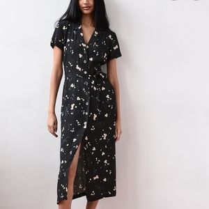 Black and white polka dot t shirt dress